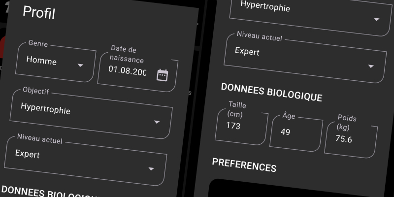 Guide FiTracking - Renseignement du profil pour générer un progrmamme d'entraînement personnalisé